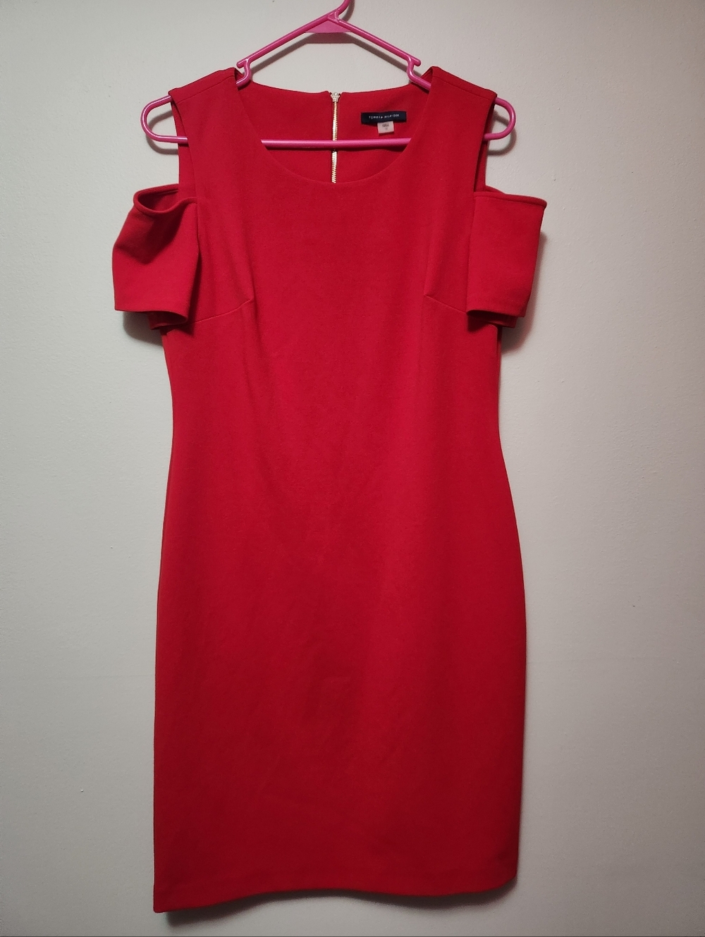 Tommy Hilfiger Women's Off Shoulder Red Dress, Size 12, Formal, Business,